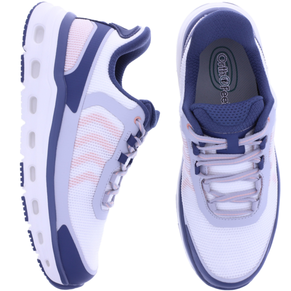 Orthofeet® | Jaunt | Schiefer-Weiß-Rosa | Hands-Free Schuhe mit Fersendämpfung | Damen Schnürer