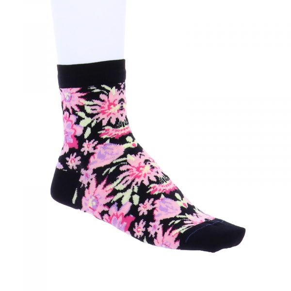 Birkenstock Damen Socken - Cotton Flowers - Black-Rose