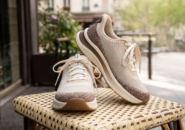 Orthofeet® | Nira | Taupe-Nutmeg | Hands-Free Schuhe mit Fersendämpfung | Damen Schnürer