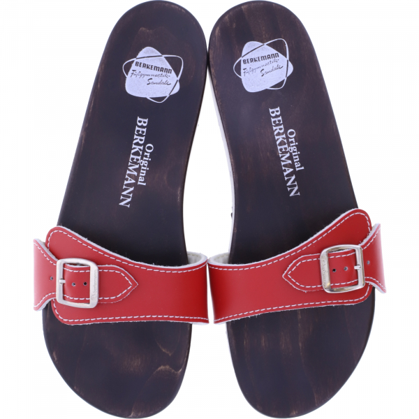 Berkemann / Original-Sandale / Rot Glattleder / Sohle: Braun / Art: 10100-200 / Unisex