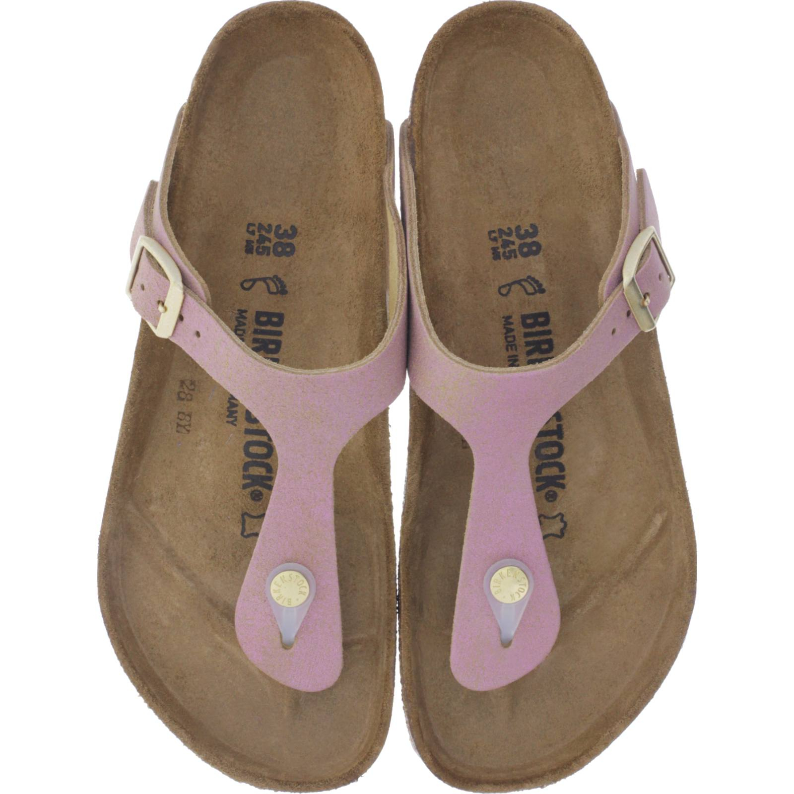 birkenstock gizeh washed metallic pink