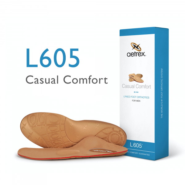 Aetrex Einlagen - L605M - Herren Casual Comfort Einlegesohlen - Mit Pelotte