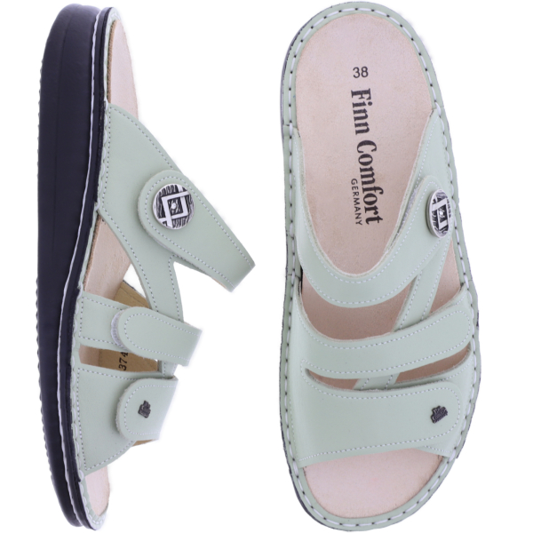 Finn Comfort | Agueda | Mintgrün | Leder | Wechselfußbett | 01538-846078 | Damen Pantoletten