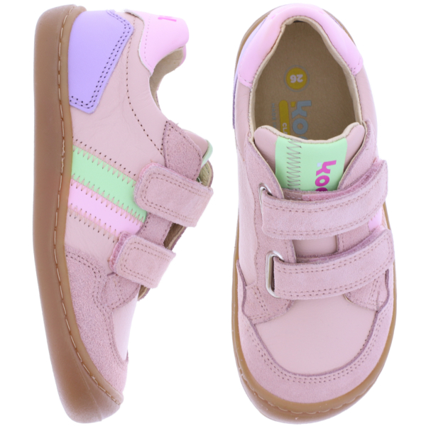 Koel Kids | Bali 3.0 | Old Pink-Rosa | Leder | Kinder Barfußschuhe mit Klett