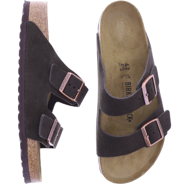 Birkenstock | Arizona | Mocca-Braun | Veloursleder | Weite: Normal | 1027077 | Herren Pantoletten