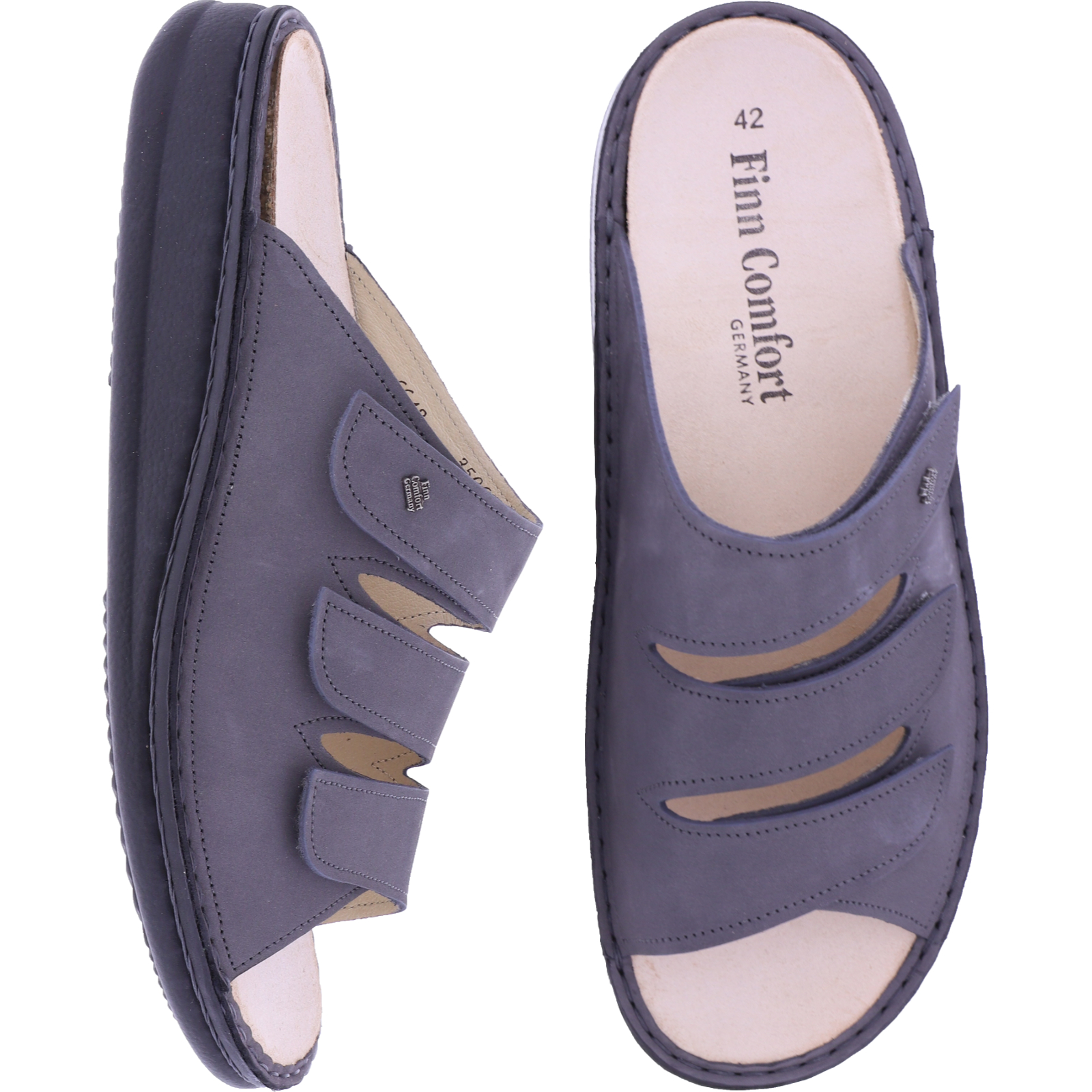 Finn Comfort - Korfu - Street-Grau Leder - Wechselfussbett