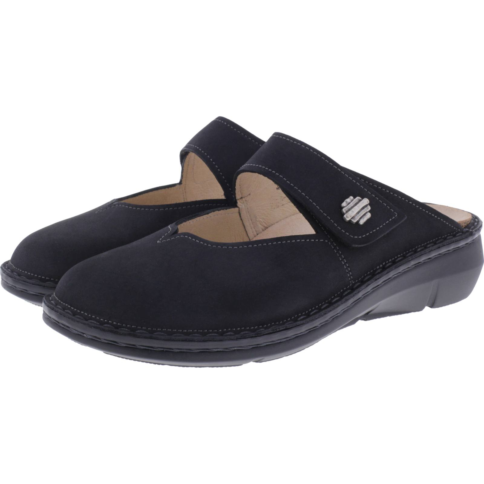 Finn Comfort / Roseau / Schwarz Nubuk / Wechselfußbett / Art: 02598-046099 / Damen Clogs