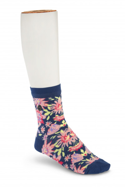 Birkenstock Damen Socken - Cotton Flowers - Blue Nights
