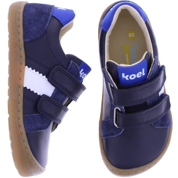 Koel Kids | Denis | Navy-Dunkelblau-Weiß | Nappaleder | Kinder Barfußschuhe