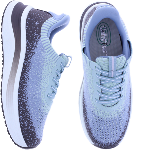 Orthofeet® | Nira | Grün-Blau Multi | Hands-Free Schuhe mit Fersendämpfung | Damen Schnürer