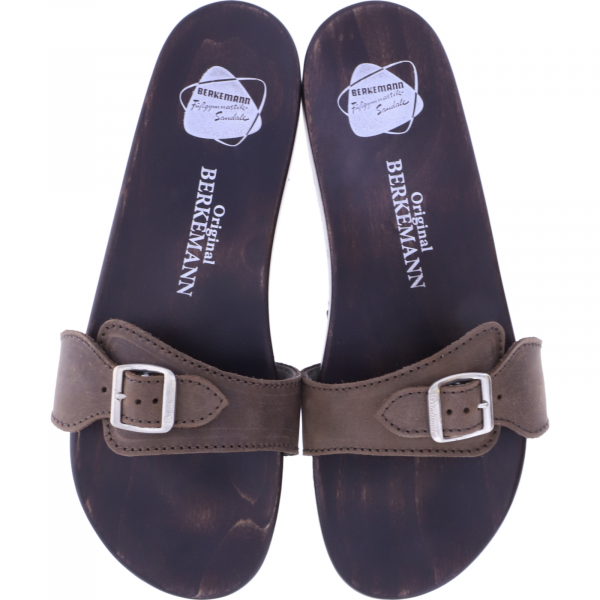 Berkemann / Original-Sandale / Dunkelbraun Fettleder / Sohle: Braun / Art: 10100-480 / Unisex