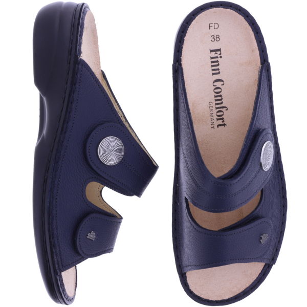 Finn Comfort | Sansibar | Ocean-Dunkelblau | Wechselfußbett | 02550-852042 | Damen Pantoletten