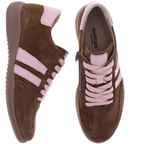 Hartjes | Goa | Cognac-Antikrosa | Veloursleder | Weite: G | 1622106-5383 | Damen Komfort Sneaker