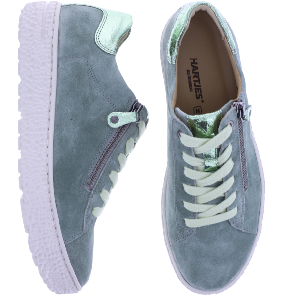 Hartjes | Phil | Military-Grün | Veloursleder | Weite: H | 1621417-9595 | Damen Sneakers