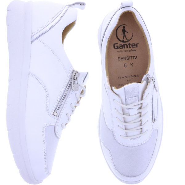 Ganter | Kira | Milk-Weiß | Kalbsleder | Sensitiv | Weite: K | 9-209227-0600 | Damen Schnürer