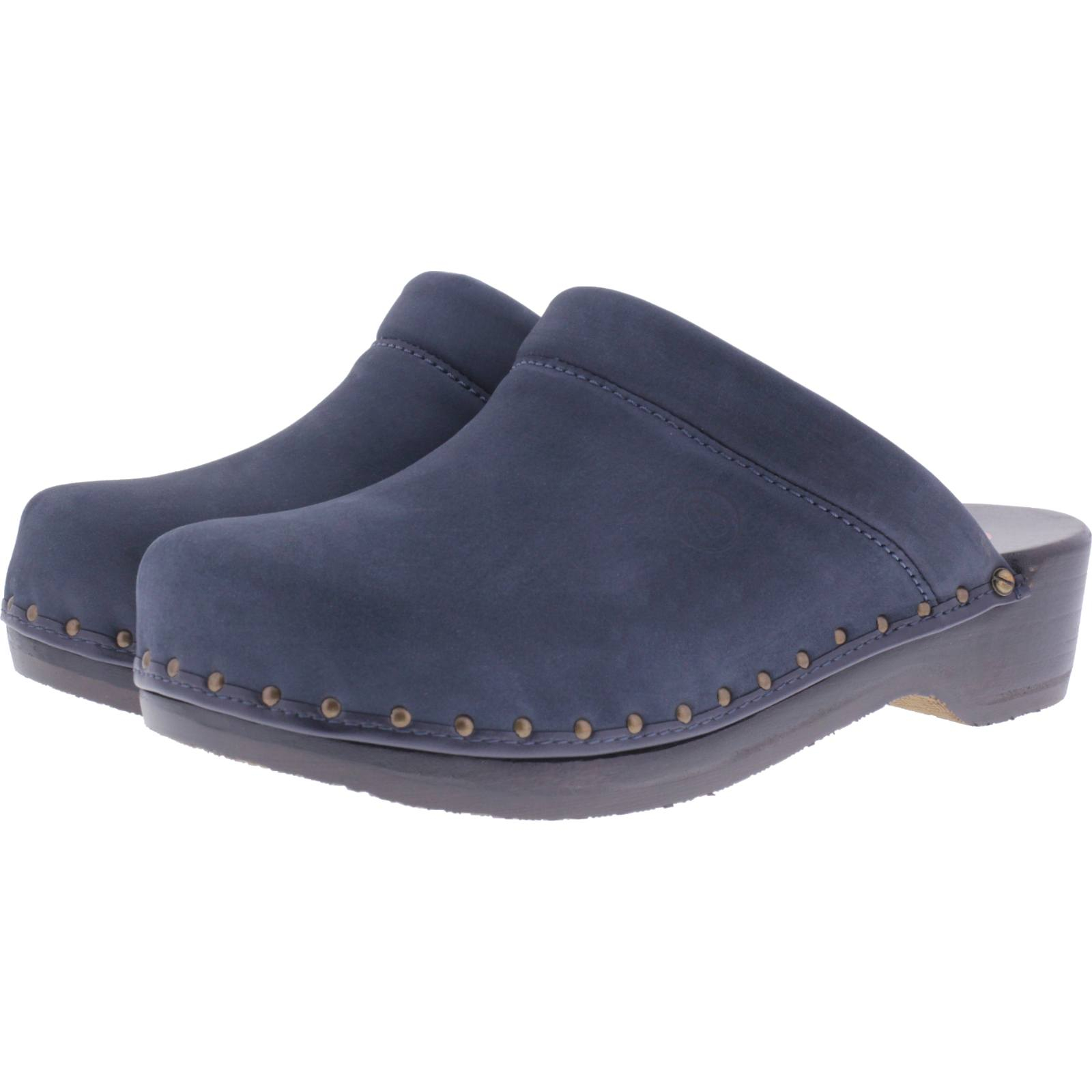 Berkemann / Soft-Toeffler / Dunkelblau Nubukleder / Art: 00412-320 / Unisex Holzclogs