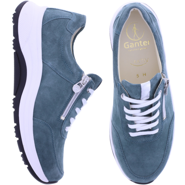 Ganter AKTIV | High Flyer | Skyblue-Petrol | Weite: H | Kalbsleder | 1-201812-3300 | Damen Schnürer