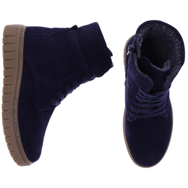 Semler | Sina | Midnightblue-Dunkelblau | Samt-Nubukleder | Weite: H | S50165 | Damen Komfort-Booties