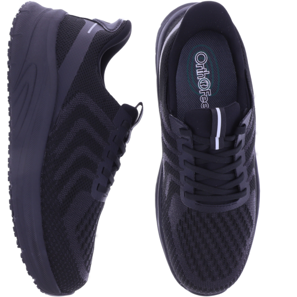 Orthofeet® | Tilos | Schwarz | Hands-Free Schuhe mit Fersendämpfung | Herren Schnürer