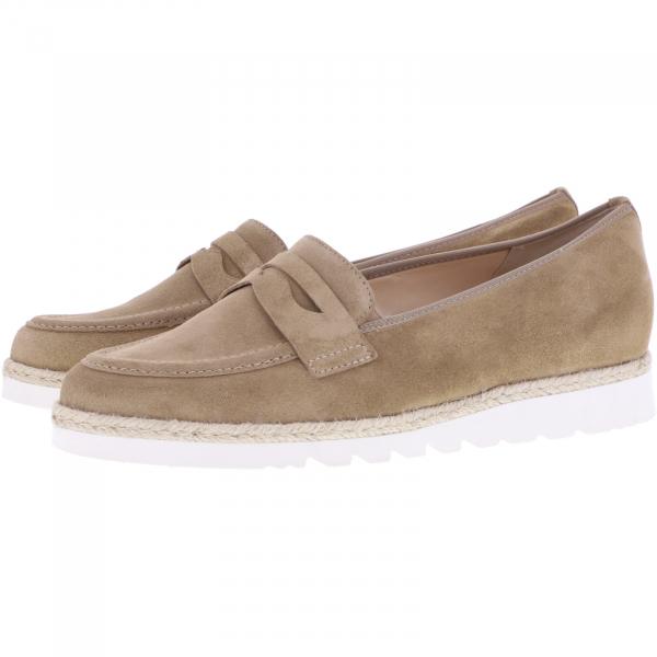 Hassia / Pisa / Natur Braun Veloursleder / Wechselfußbett / Art: 3-301545-1000 / Damen Slipper