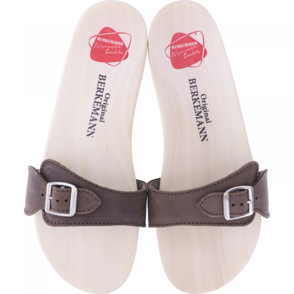 Berkemann / Original-Sandale / Dunkelbraun Fettleder / Sohle: Natur / Art: 00100-480 / Unisex