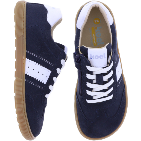 Koel Kids | Declan | Navy-Dunkelblau-Weiß | Veloursleder | Kinder Barfußschuhe