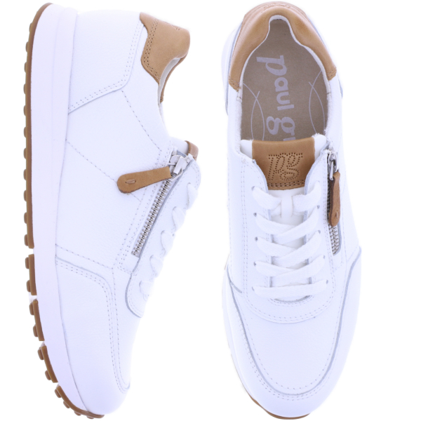 Paul Green | 4085-320 | White-Offwhite-Simba-Weiß | Weiches Kalbsleder | Damen Schnürer
