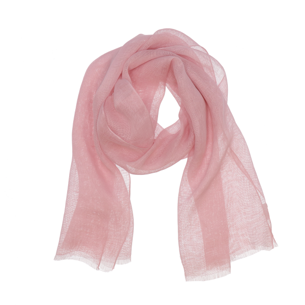 halsüberkopf / kuscheliger Leinen Schal / Uni Rosé / 55x180