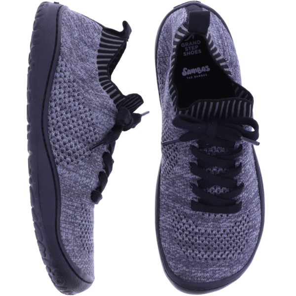 Grand Step Shoes | Essence Barefoot | Marengo-Schwarz | Knit | Herren Barfußschuhe