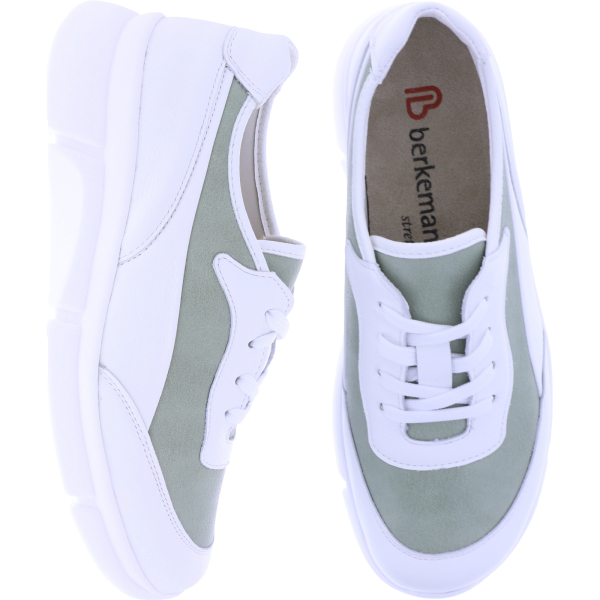 Berkemann / Modell: Vigga / Pastellgrün-Weiß Leder-Stretch / Form: Marbella / 05122-804 / Damen Snea