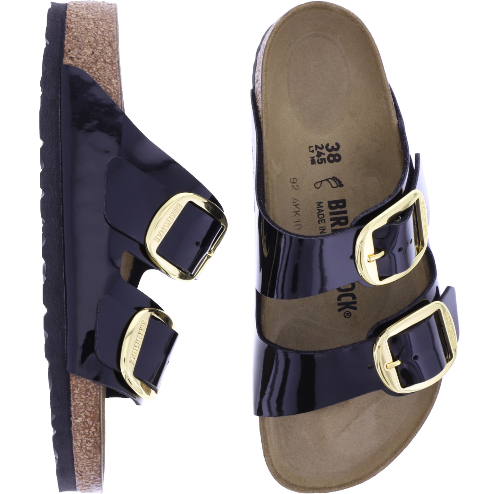 birkenstock big buckle schwarz gold