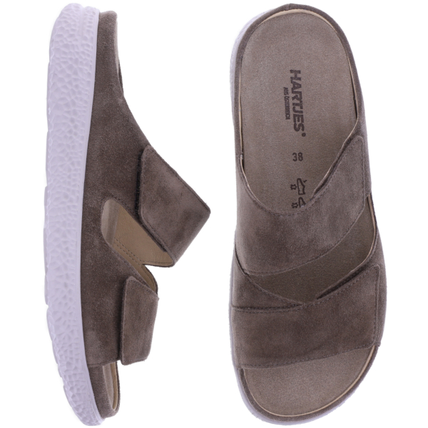 Hartjes | Groove | Stone-Grau | Leder | Weite: H | 1221220-4100 | Damen Pantoletten