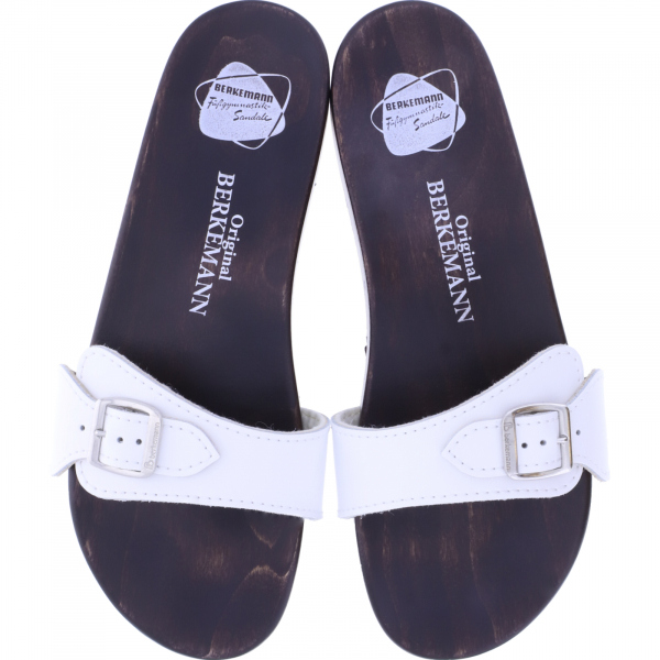 Berkemann / Original-Sandale / Weiß Glattleder / Sohle: Braun / Art: 10100-100 / Unisex