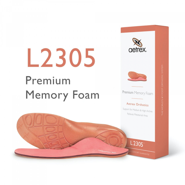 Aetrex Einlagen - L2305W - Damen Premium Memory Schaum Einlegesohlen - Mit Pelotte