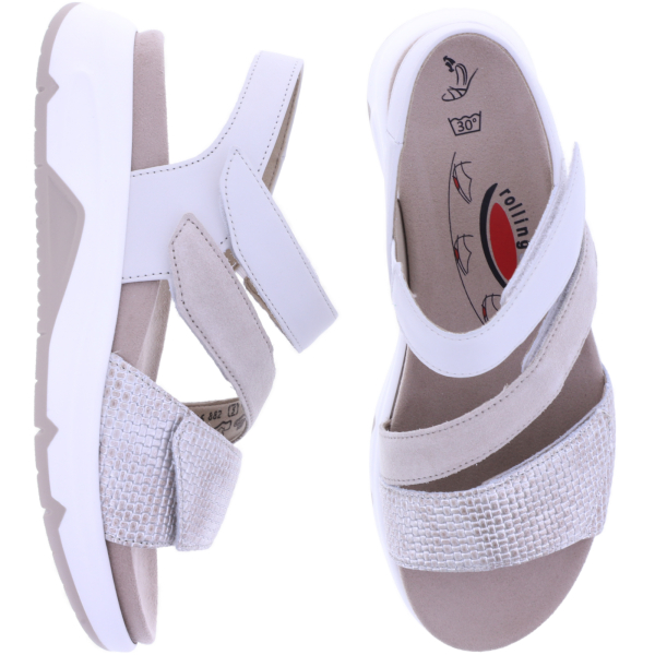 Rollingsoft by Gabor | Damen Aktiv Sandalen | Beige-Offwhite | mit Wechselfußbett