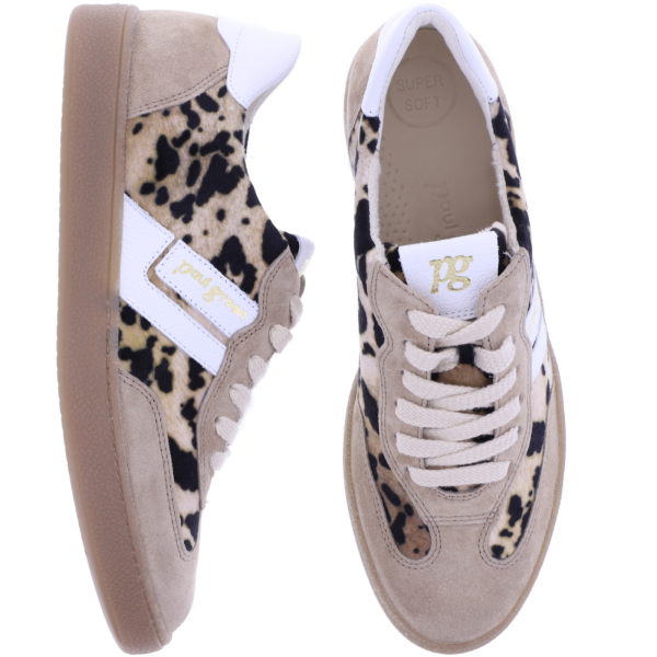 Paul Green | 5437-139 | Beige-Leo-Sand | Weiches Kalbsleder | Damen Sneaker