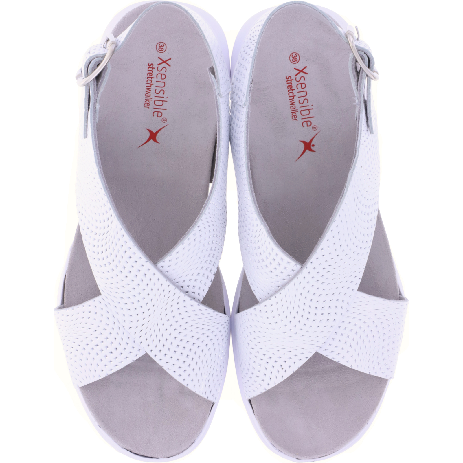 Xsensible Stretchwalker / Modell: Corfu / White-Silver / Leder / Art: 300365-165 / Damen Sandalen