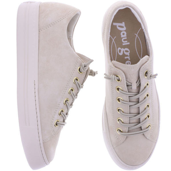 Paul Green | 4081-639 | Beige-Sand Samtziege | Weiches Leder | Damen Sneaker