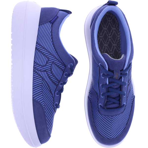 kybun | Modell: Bauma 20 | Blue-Blau | Jacquard Stoff | Damen Premium Aktiv Schnürer