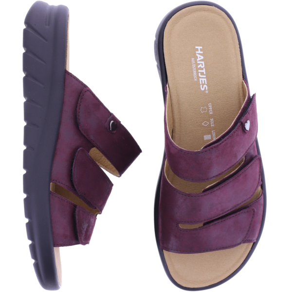 Hartjes | Calypso | Aubergine | Kalbsleder | Weite: K | 1221801-8600 | Damen Komfort-Pantoletten