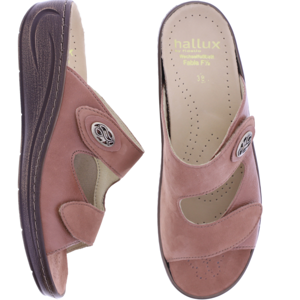 Fidelio | Fabia | Cafe-Creme | Leder-Stretch | Hallux | Weite: F½ | Damen Pantoletten