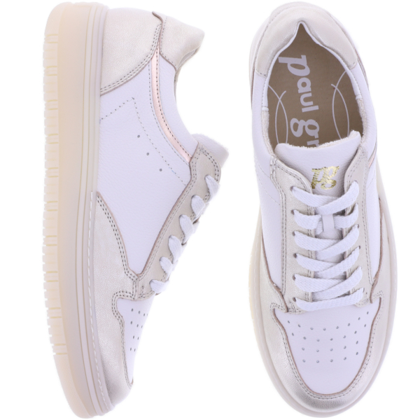 Paul Green | 5515-039 | Shell-Ivory - Beige-Gold | Weiches Kalbsleder | Damen Schnürer