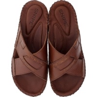 Snipe / Modell: Cómodo Lavable / Cuero-Cognac-Braun Leder / Art: 42300-001 / Herren Pantoletten