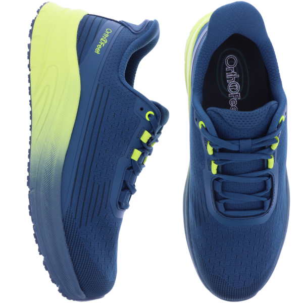 Orthofeet® | Dash | Deep Sea Green/Yellow | Hands-Free Schuhe mit Fersendämpfung | Herren Schnürer