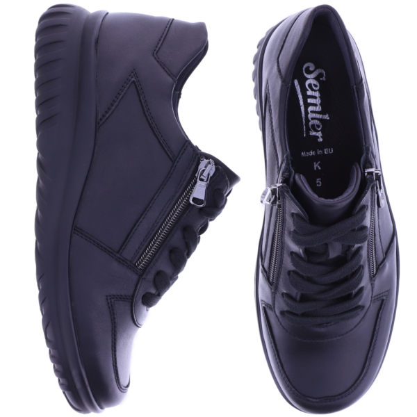 Semler | Larissa | Schwarz | Soft-Nappaleder | Weite: K | L8235 | Damen Komfort-Schnürer