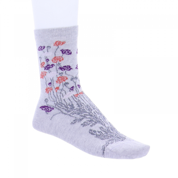 Birkenstock Damen Socken - Cotton Bling Flowers - Light Grey