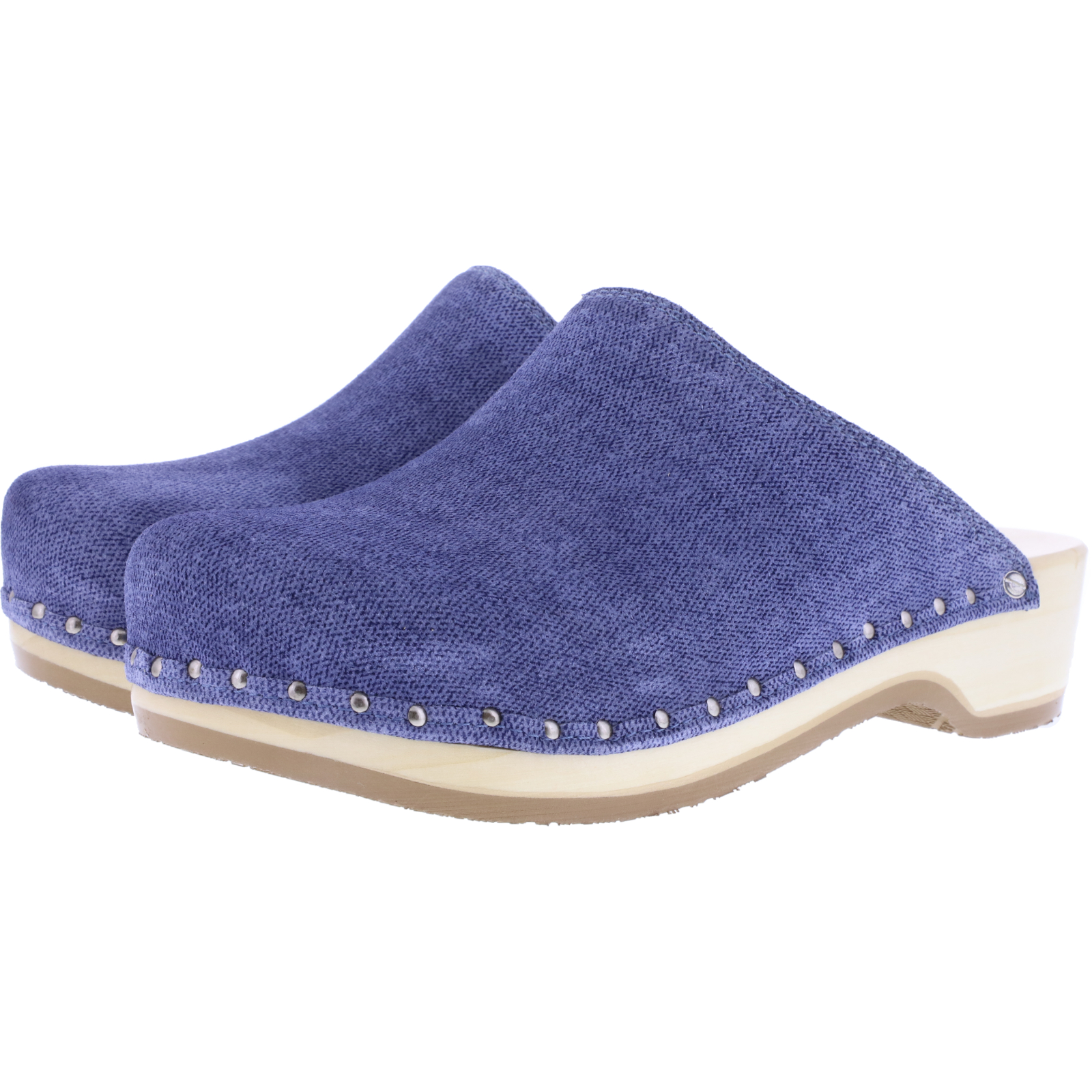 Berkemann / Natur-Toeffler / Jeansblau Leder / Art: 00407-346 / Unisex Holzclogs