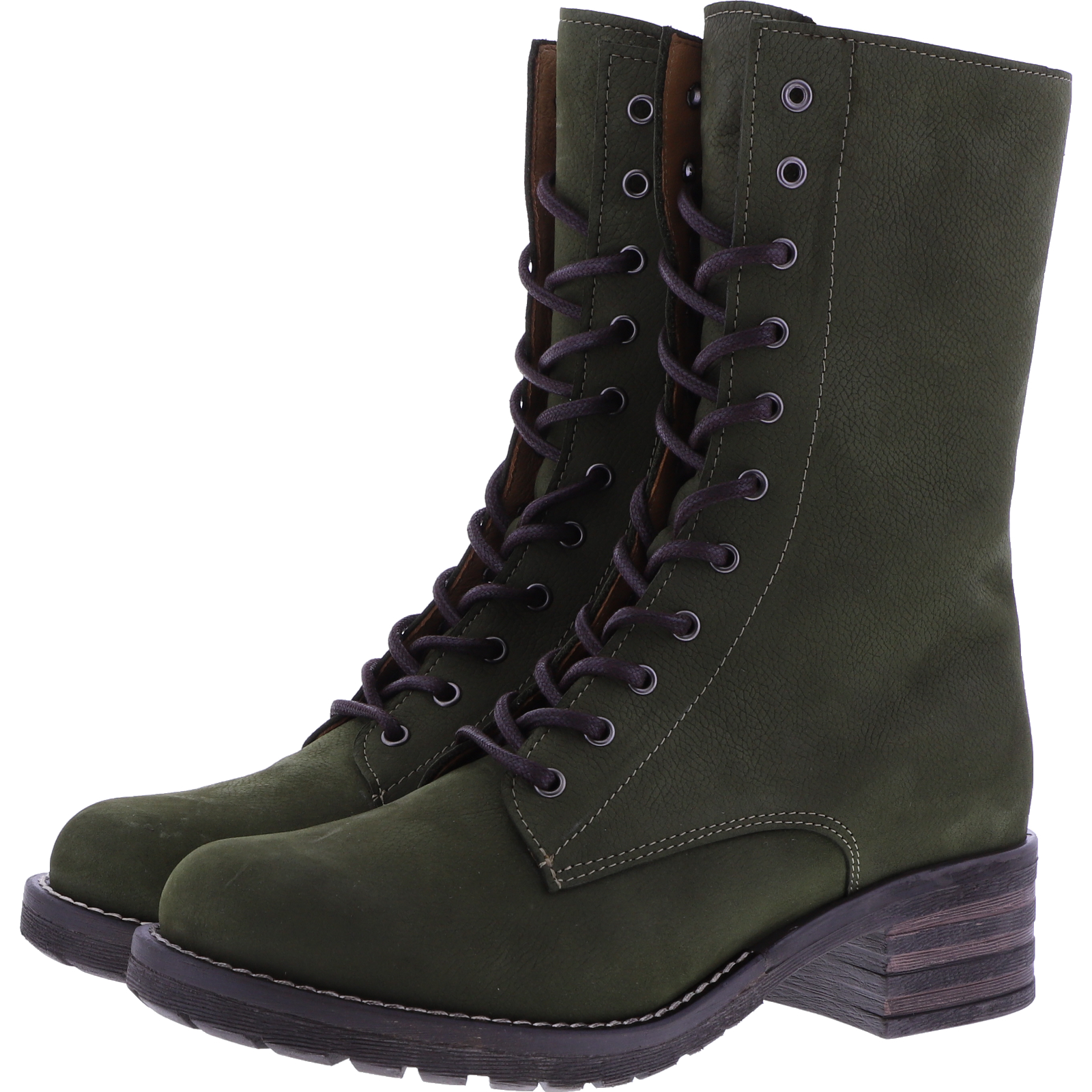 Brako Military Stiefel - Kaki-Olive Nubukleder - 21055 - Damen Stiefel