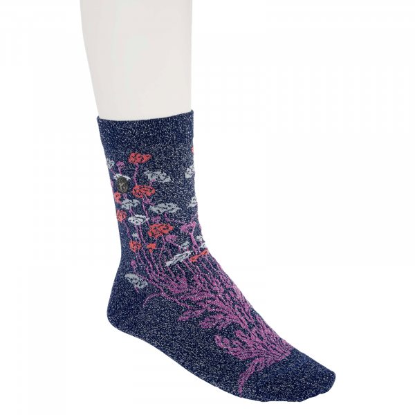 Birkenstock Damen Socken - Cotton Bling Flowers - Blue