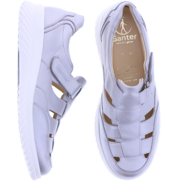 Ganter | Heike | Silber Softmetallic | Weite: H | Kalbsleder | 9-204550-7600 | Damen Sandale
